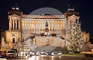 Venice square in Rome on the night before Christmas