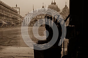 Venice St Marks Square rain