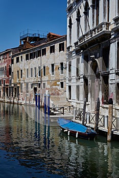 Venice street. Venice, Italy. Fondamenta Daniele canal