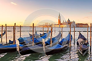 Venice sunrise. San Marco square, Venice, Italy.