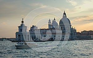Venice sunset panorama :Santa Maria della Salute commonly, the Salute, Venice