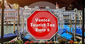 Venice Tourist Tax of 5 Euros per day Announcement Against the Backdrop of Historical Canals and Gondolas in Italy