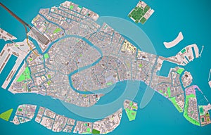 Map of Venice in HD photo