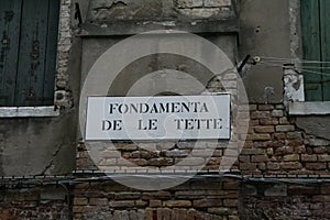 Venice, typical road sign called