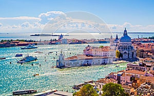 Venice, view of grand canal and basilica of santa maria della salute. Italy....IMAGE