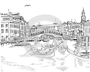 Venice - View of the Rialto Bridge