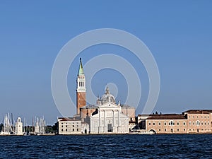 Venice water channels and buildings view