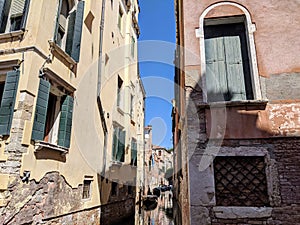 Venice water channels and buildings view