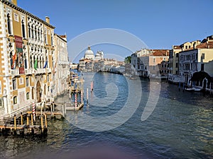 Venice water channels and buildings view