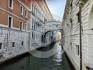 Venice water channels and buildings view