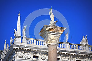 Venice white statues Italy