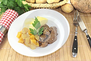 Venison goulash with rutabaga