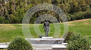 Venizelos Eleftherios statue at liberty park in Athens, Greece. Nature background.
