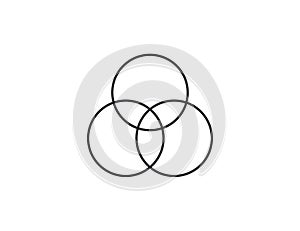 Venn diagram icon. Vector illustration.