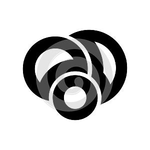 Venn diagram icon vector sign and symbol isolated on white background, Venn diagram logo concept