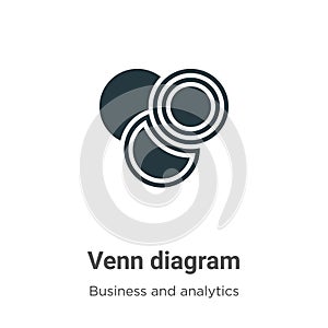 Venn diagram vector icon on white background. Flat vector venn diagram icon symbol sign from modern business and analytics