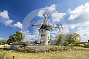 Vensac windmill,  Gironde department, Nouvelle-Aquitaine,  France