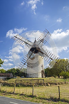 Vensac windmill,  Gironde department, Nouvelle-Aquitaine,  France