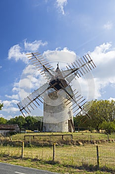 Vensac windmill,  Gironde department, Nouvelle-Aquitaine,  France photo