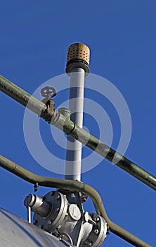 vent valve above the great underpressure container for the metha