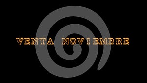 Venta noviembre fire text effect black background