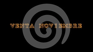 Venta noviembre fire text effect black background photo