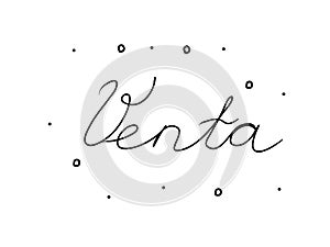 Venta phrase handwritten with a calligraphy brush. Sell-out in spanish. Modern brush calligraphy. Isolated word black