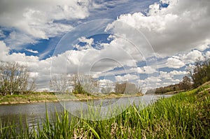 Venta river on a sunny spring day, Ranki, Latvia