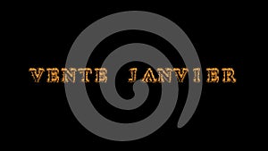 Vente janvier fire text effect black background