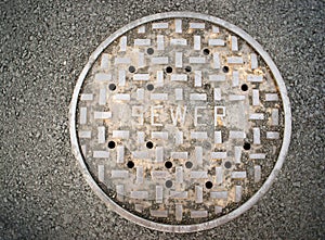 Vented Manhole Sewer Main Cover Asphalt Side Street Water Drain