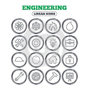 Ventilation, heat and air conditioning icons.