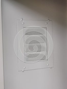 Ventilation net for outdoor electrical cabinet.