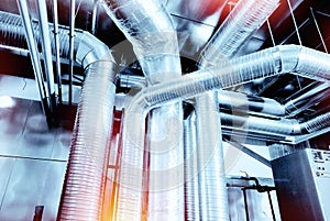 Ventilation pipes of an air condition photo