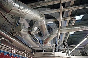 Ventilation pipes and ducts of industrial air condition