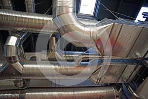 Ventilation pipes and ducts of industrial air condition