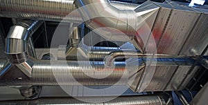 Ventilation pipes and ducts of industrial air condition