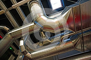 Ventilation pipes and ducts industrial air condition photo