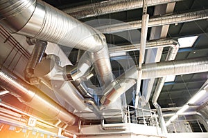 Ventilation pipes of industrial air condition