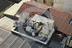 Ventilation on roofs of buildings in Istanbul