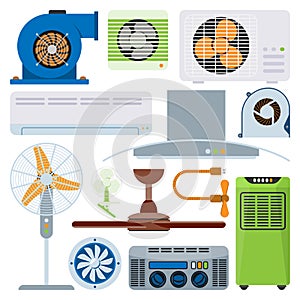 Ventilation system air condition ventilators equipment conditioning climate fan technology temperature coolers vector