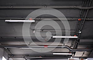 Ventilation system on ceiling, in underground parking building