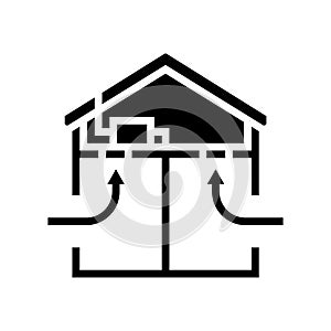 ventilation system glyph icon vector illustration