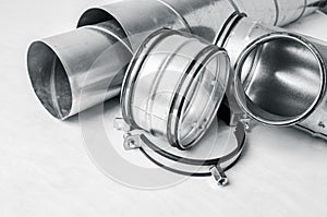 Ventilation system items on white background