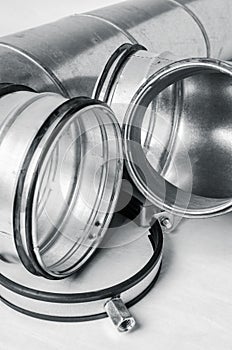 Ventilation system items on white background