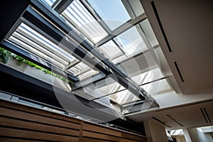 ventilation system with photochromic windows, allowing natural light to illuminate the interior space