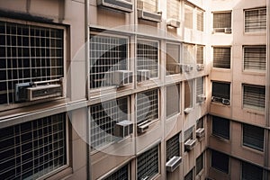 ventilation system of a residential building, with filters and registers visible photo