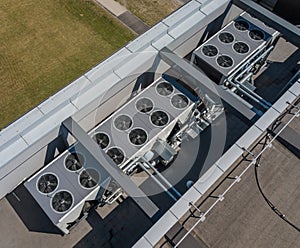 Ventilation system on the roof of the building, hvac.