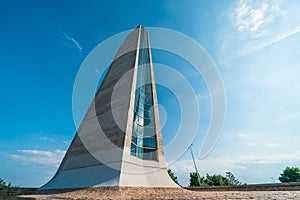 Ventilation tower for the tunnel running under Strahov stadium Prague, Czech Republic