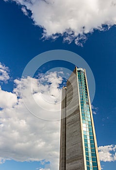Ventilation tower for the tunnel running under Strahov stadium, Prague, Czech Republic
