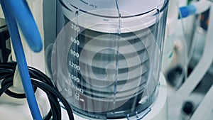 Ventilator of an anesthesia machine in motion